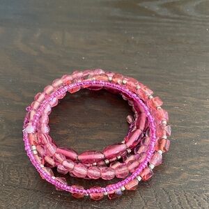 Vintage Pink Beaded Bracelet